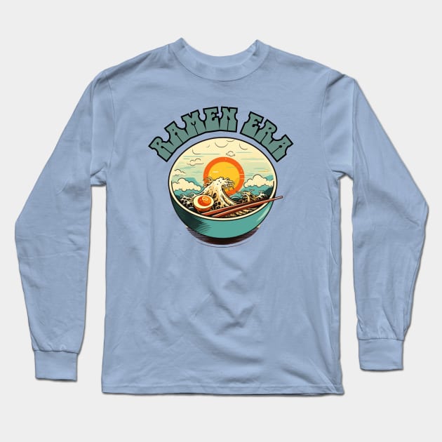 RAMEN ERA, japanese food, the great wave off kanagawa, gifts present Long Sleeve T-Shirt by Pattyld